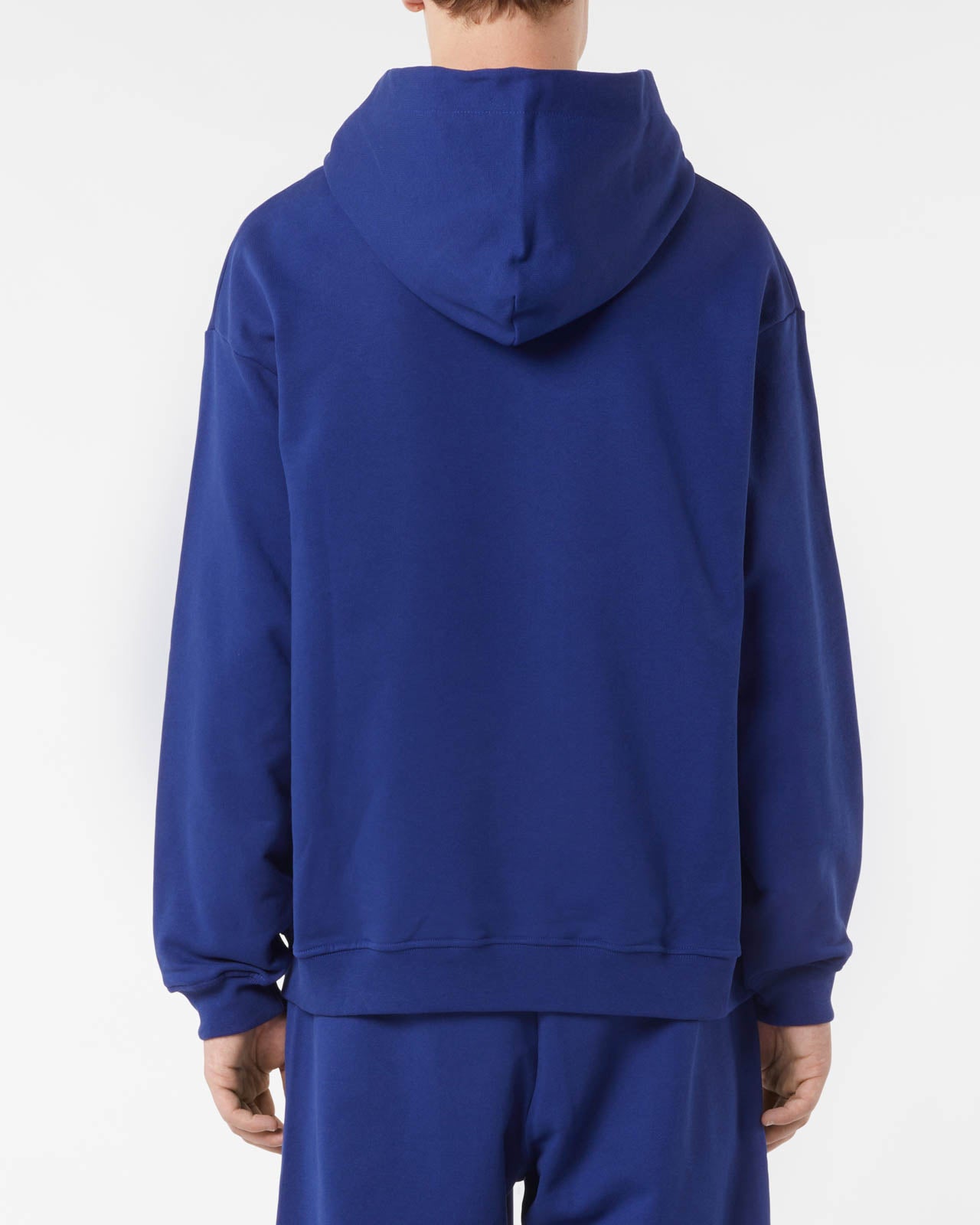 BLUE HOODIE WITH BLUE EMBROIDERED LOGO