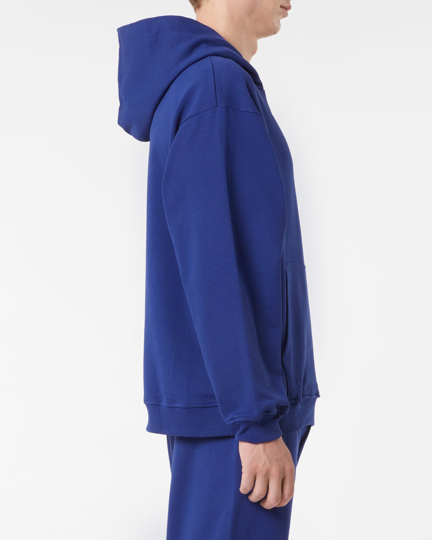 BLUE HOODIE WITH BLUE EMBROIDERED LOGO