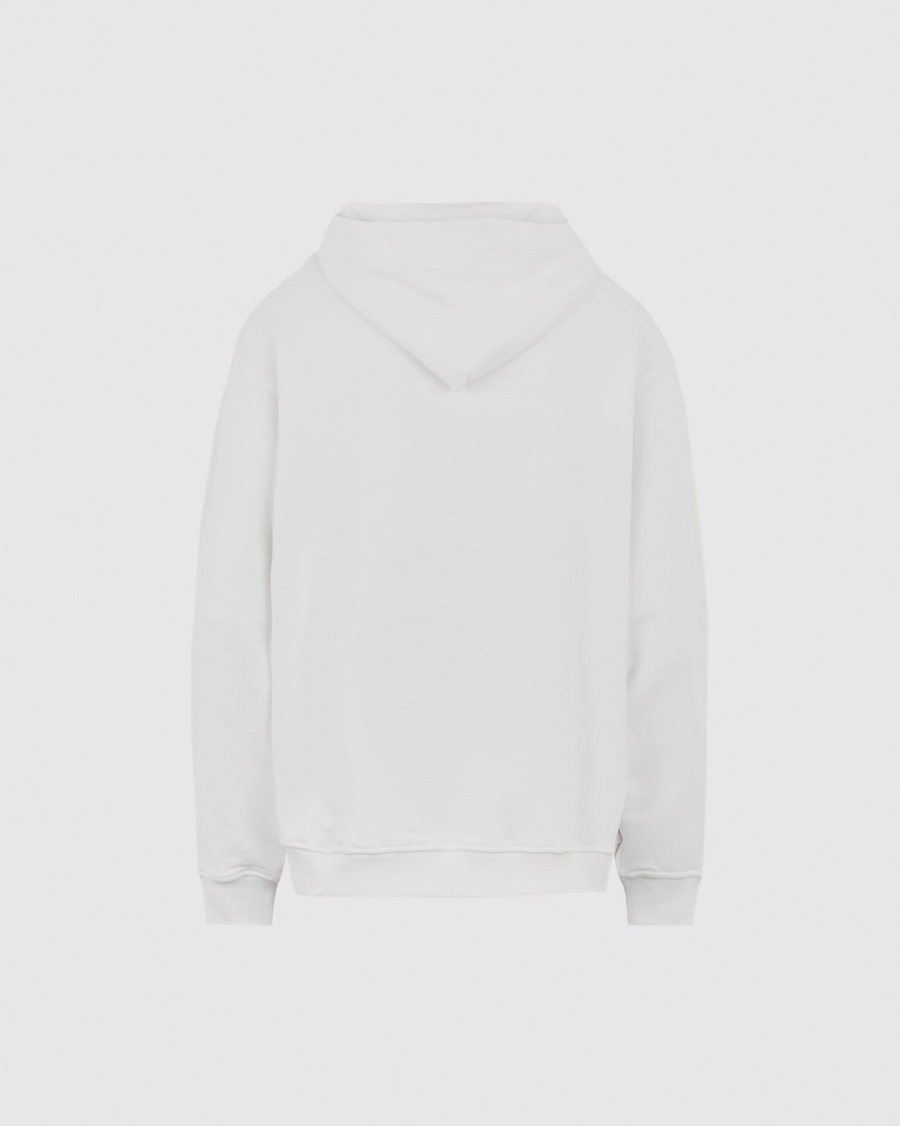 WHITE HOODIE WITH WHITE EMBROIDERED LOGO