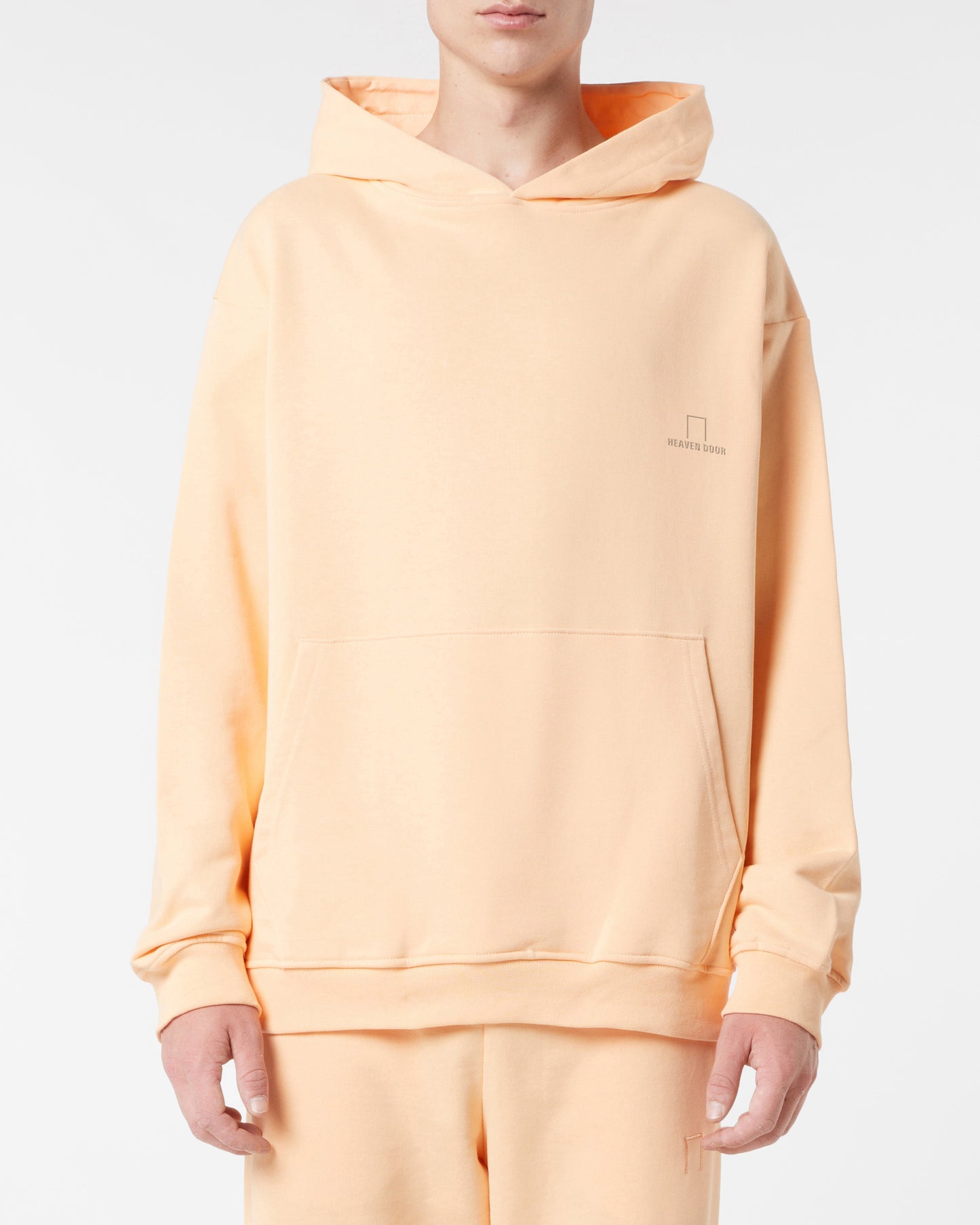 PEACH HOODIE WITH PEACH EMBROIDERED LOGO