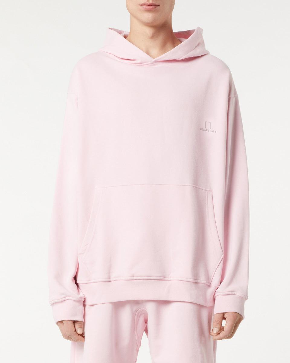 PINK HOODIE WITH PINK EMBROIDERED LOGO