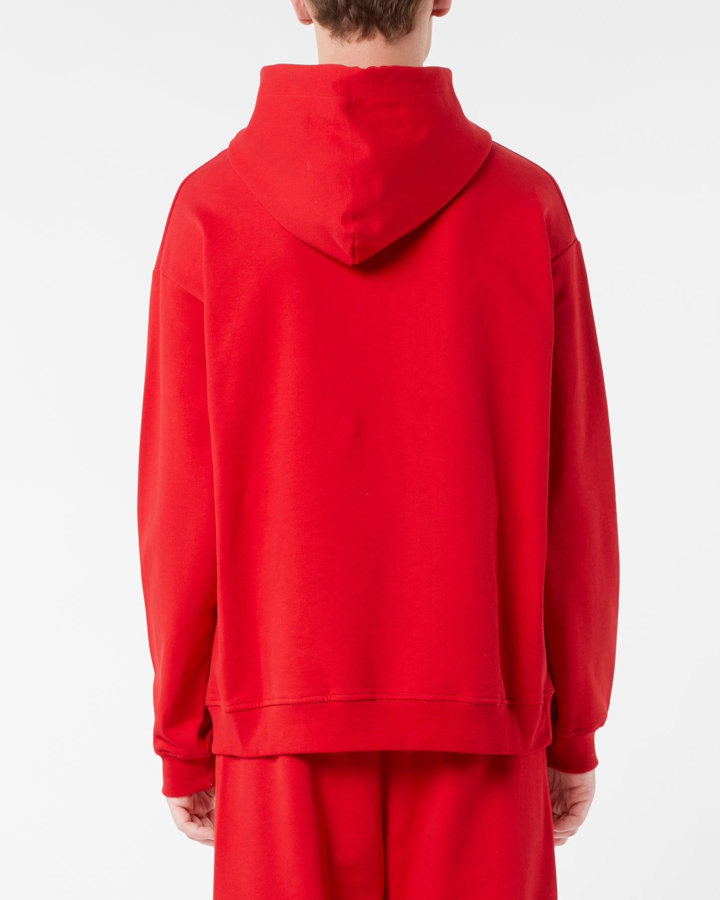 RED HOODIE WITH RED EMBROIDERED LOGO