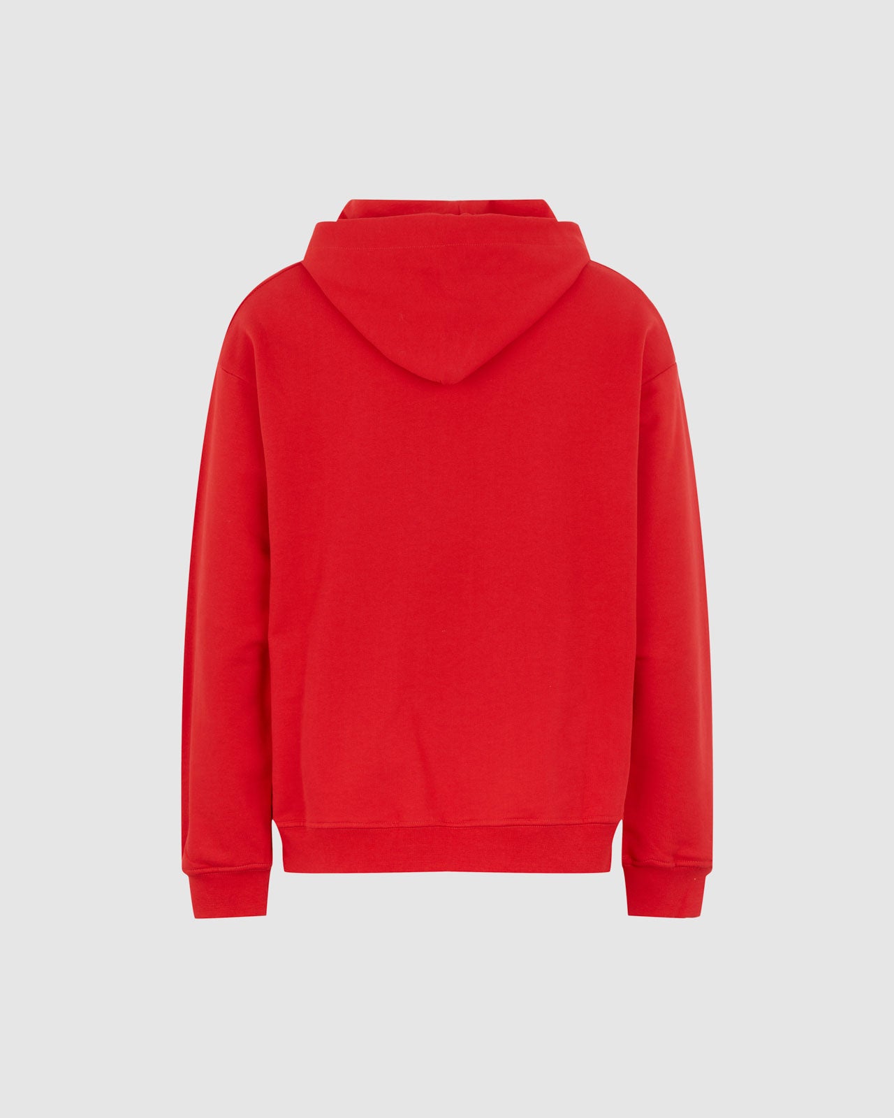 RED HOODIE WITH RED EMBROIDERED LOGO