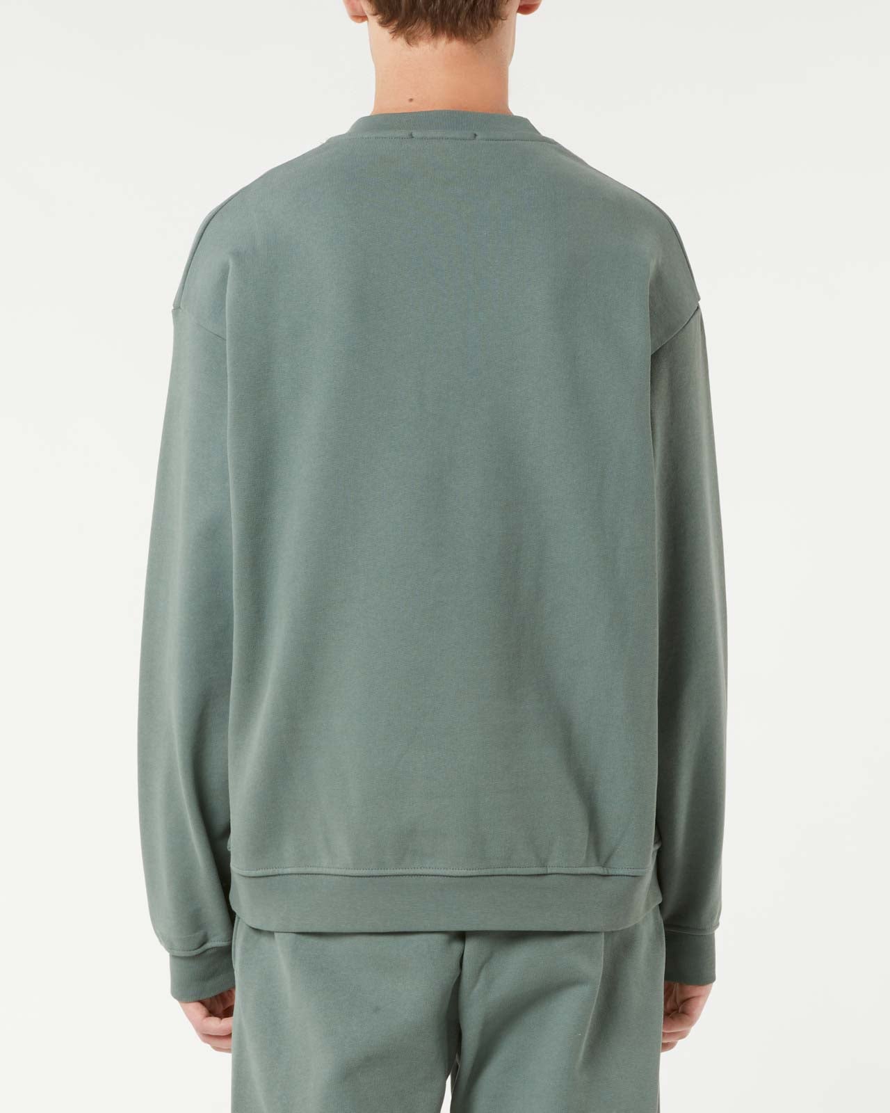 BALSAM GREEN CREWNECK WITH EMBROIDERED LOGO