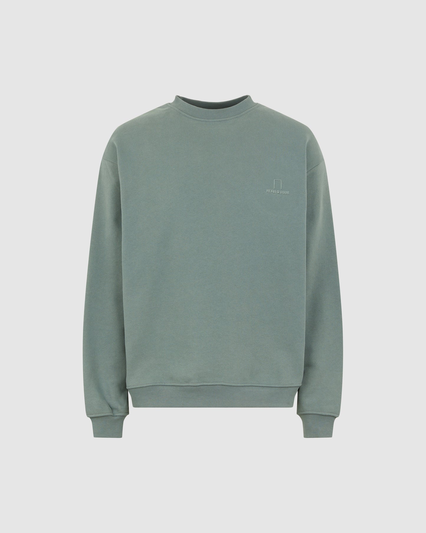 BALSAM GREEN CREWNECK WITH EMBROIDERED LOGO