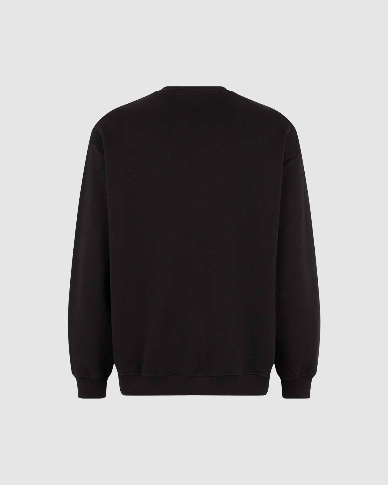 BLACK CREWNECK WITH BLACK EMBROIDERED LOGO