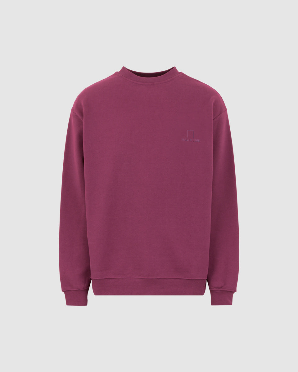 GRAPE WINE CREWNECK WITH EMBROIDERED LOGO