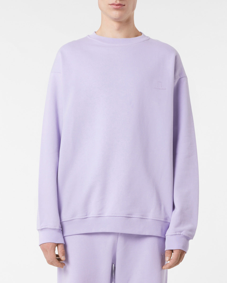 LILAC CREWNECK WITH LILAC EMBROIDERED LOGO