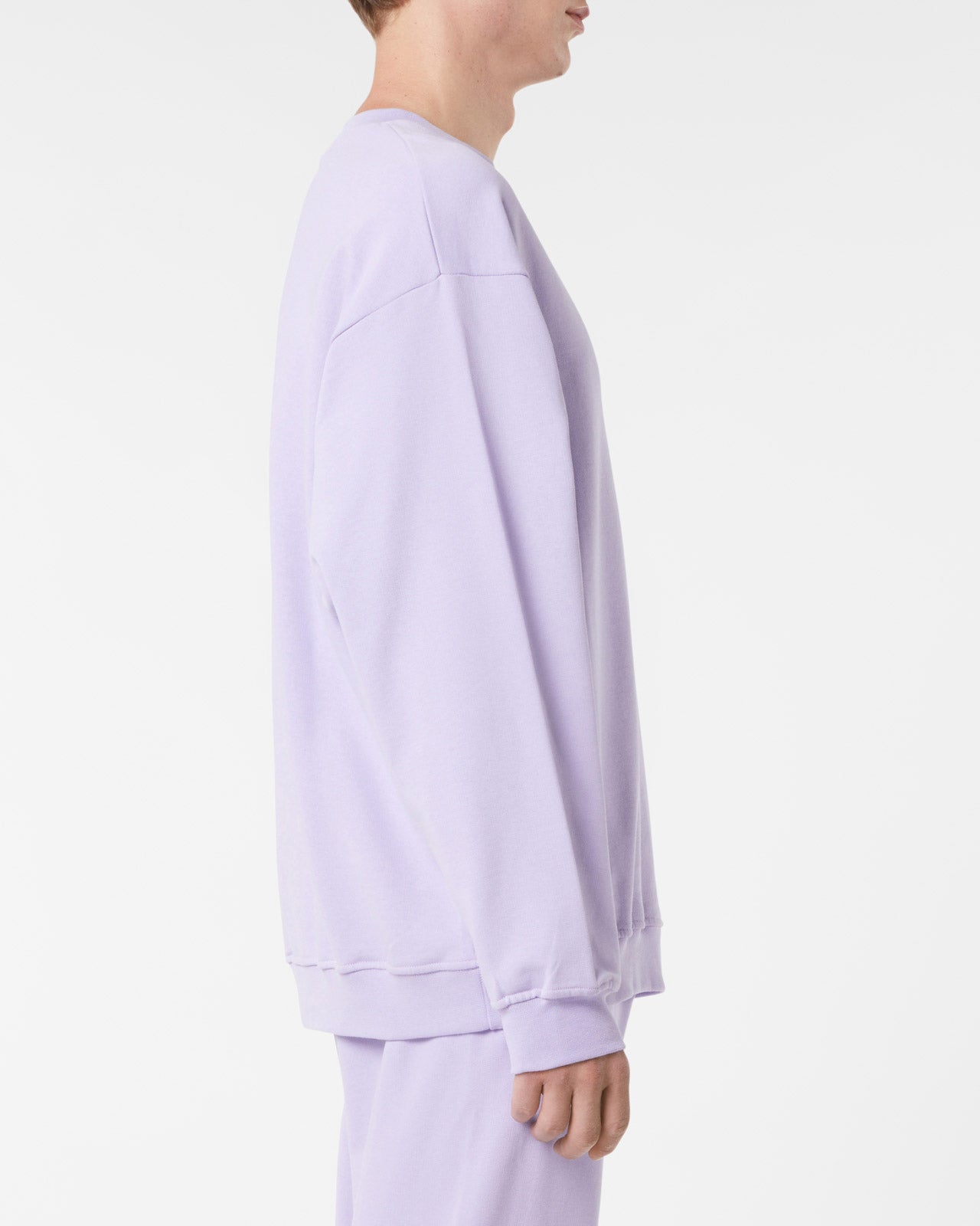 LILAC CREWNECK WITH LILAC EMBROIDERED LOGO