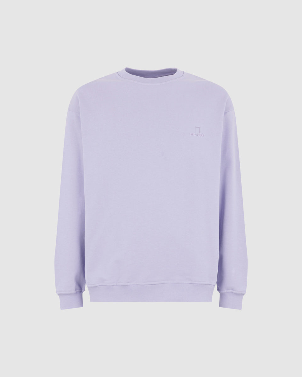 LILAC CREWNECK WITH LILAC EMBROIDERED LOGO