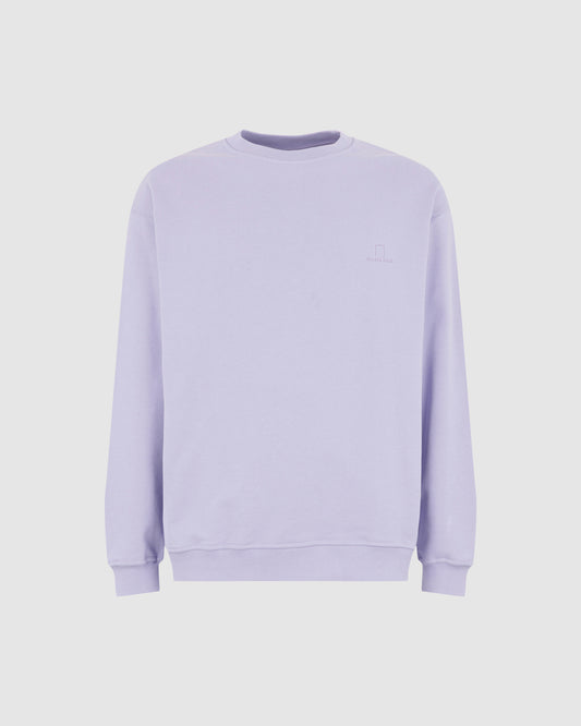 LILAC CREWNECK WITH LILAC EMBROIDERED LOGO