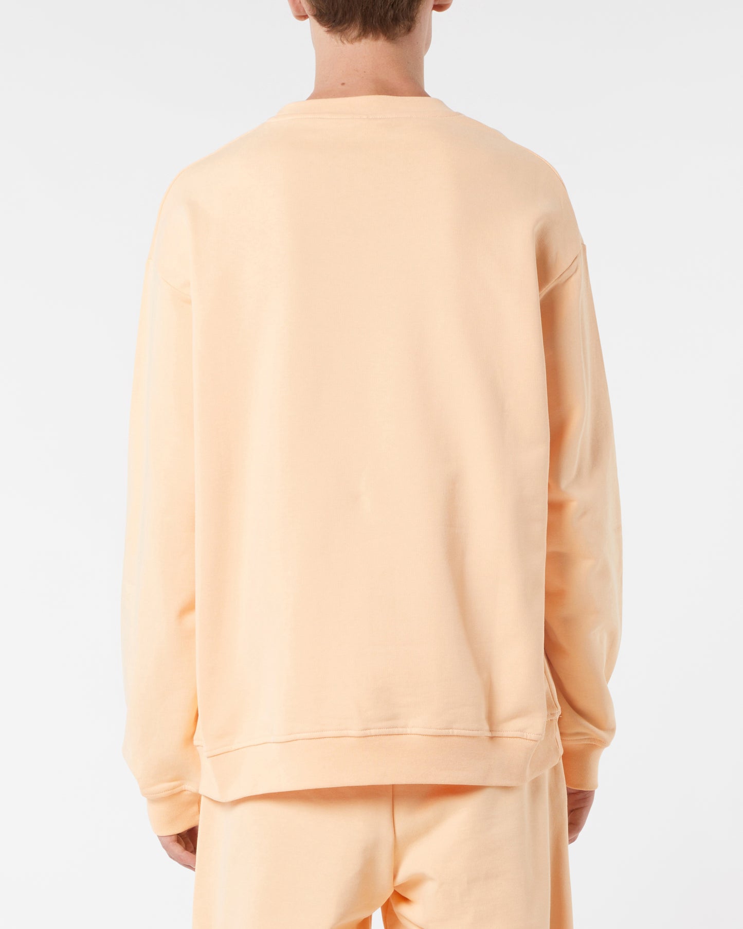 PEACH CREWNECK WITH PEACH EMBROIDERED LOGO