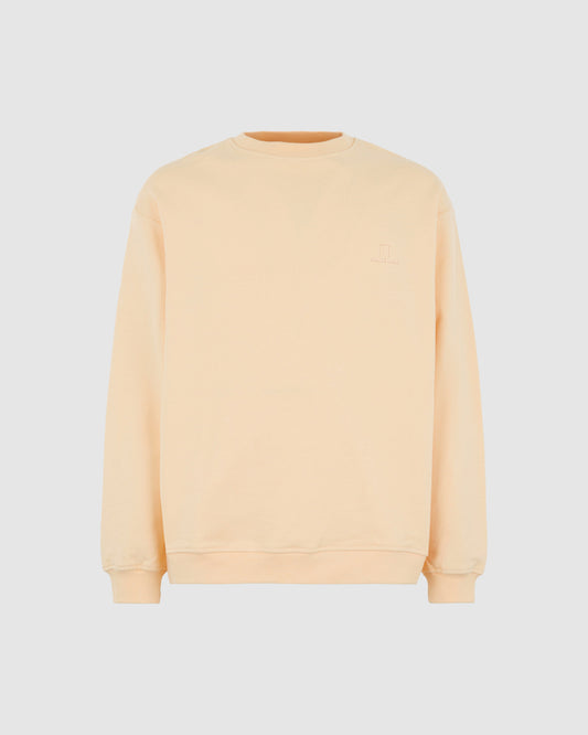 PEACH CREWNECK WITH PEACH EMBROIDERED LOGO