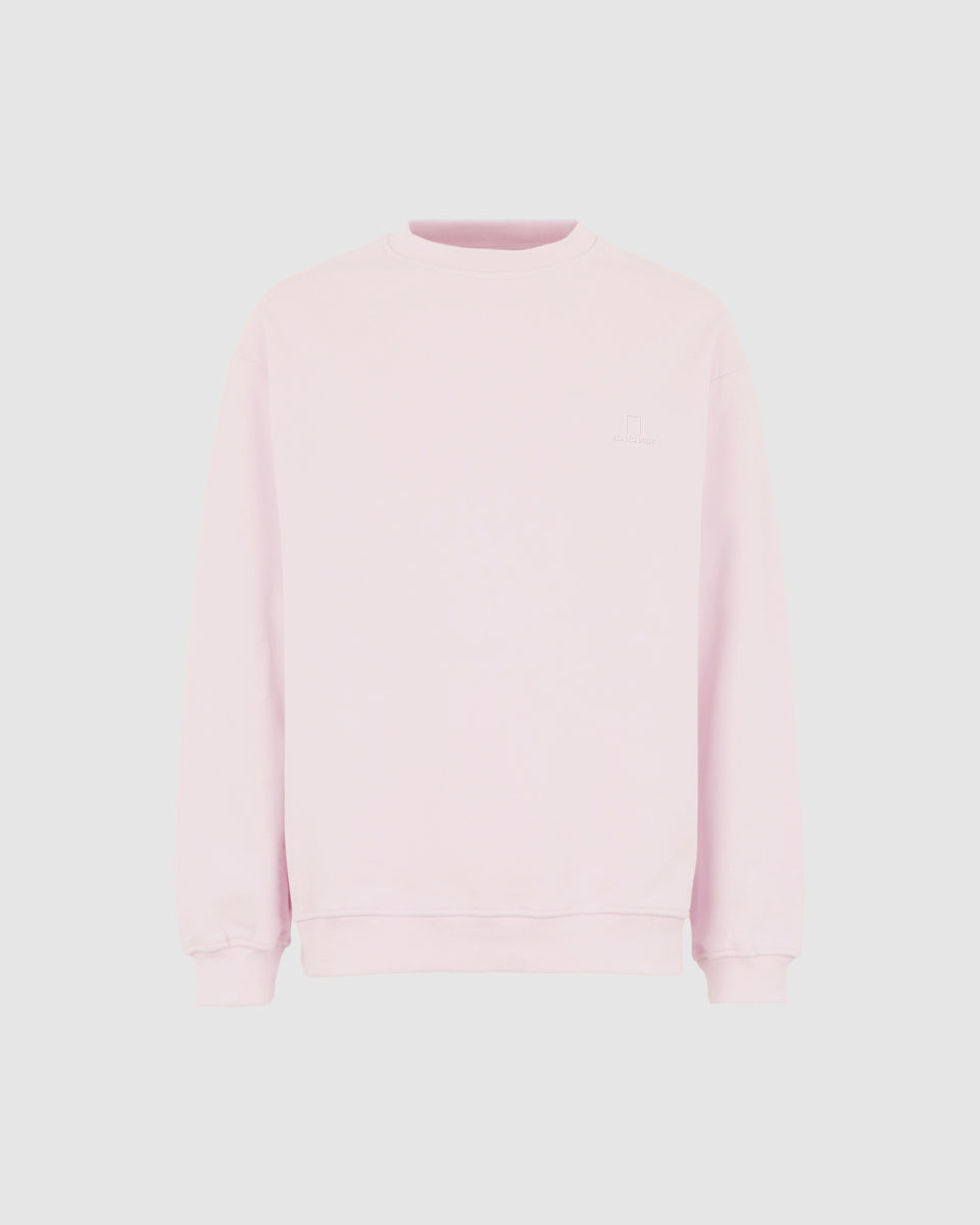 PINK CREWNECK WITH PINK EMBROIDERED LOGO