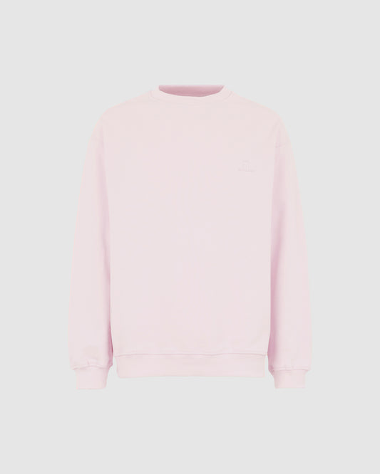 PINK CREWNECK WITH PINK EMBROIDERED LOGO