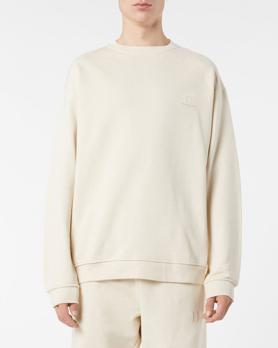 SAND CREWNECK WITH SAND EMBROIDERED LOGO