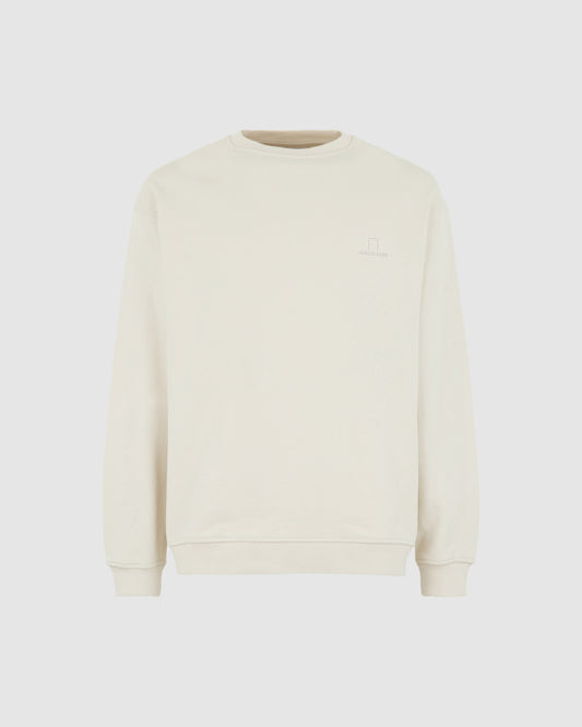 SAND CREWNECK WITH SAND EMBROIDERED LOGO