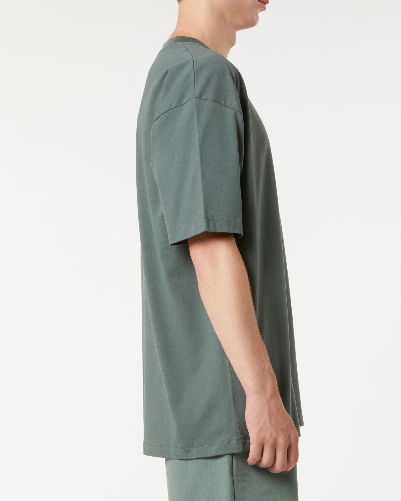 BALSAM GREEN T-SHIRT WITH EMBROIDERED LOGO