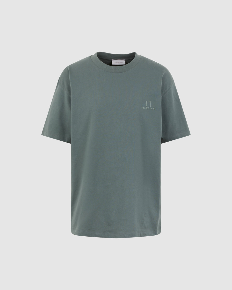 BALSAM GREEN T-SHIRT WITH EMBROIDERED LOGO