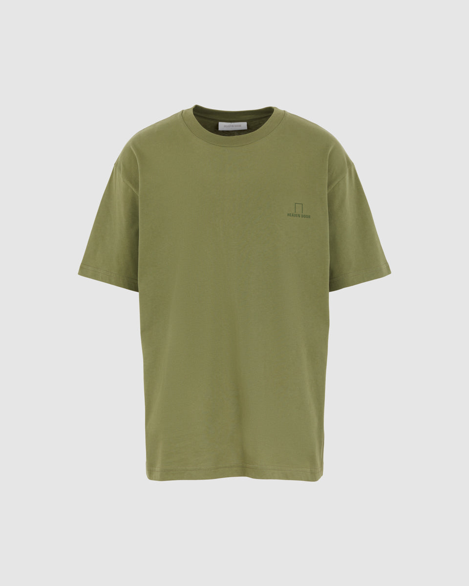 GREEN T-SHIRT WITH GREEN EMBROIDERED LOGO