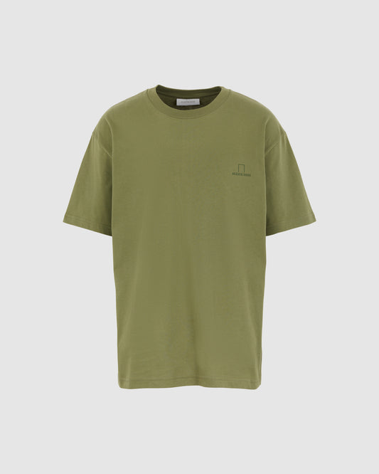 GREEN T-SHIRT WITH GREEN EMBROIDERED LOGO