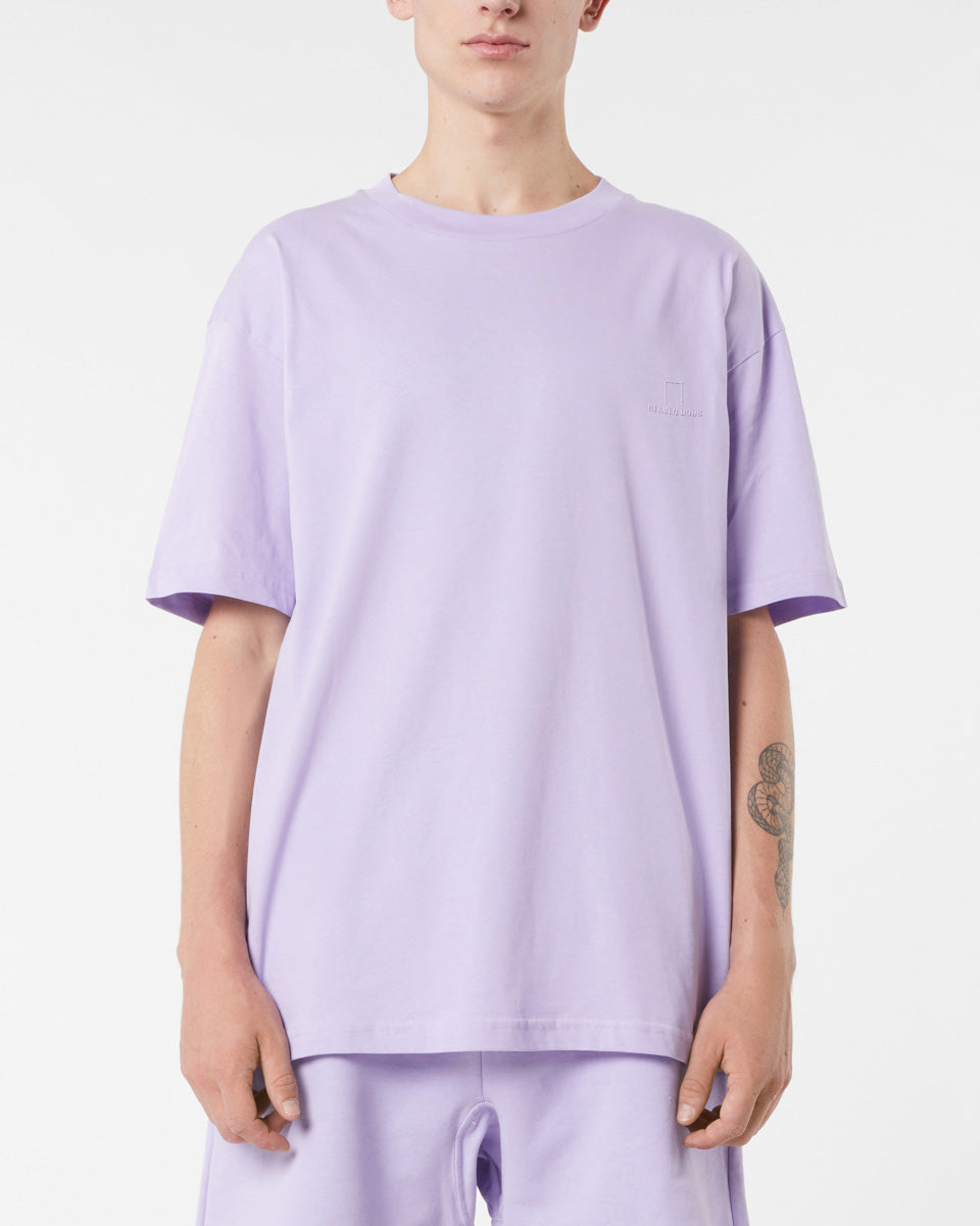 LILAC T-SHIRT WITH LILAC EMBROIDERED LOGO