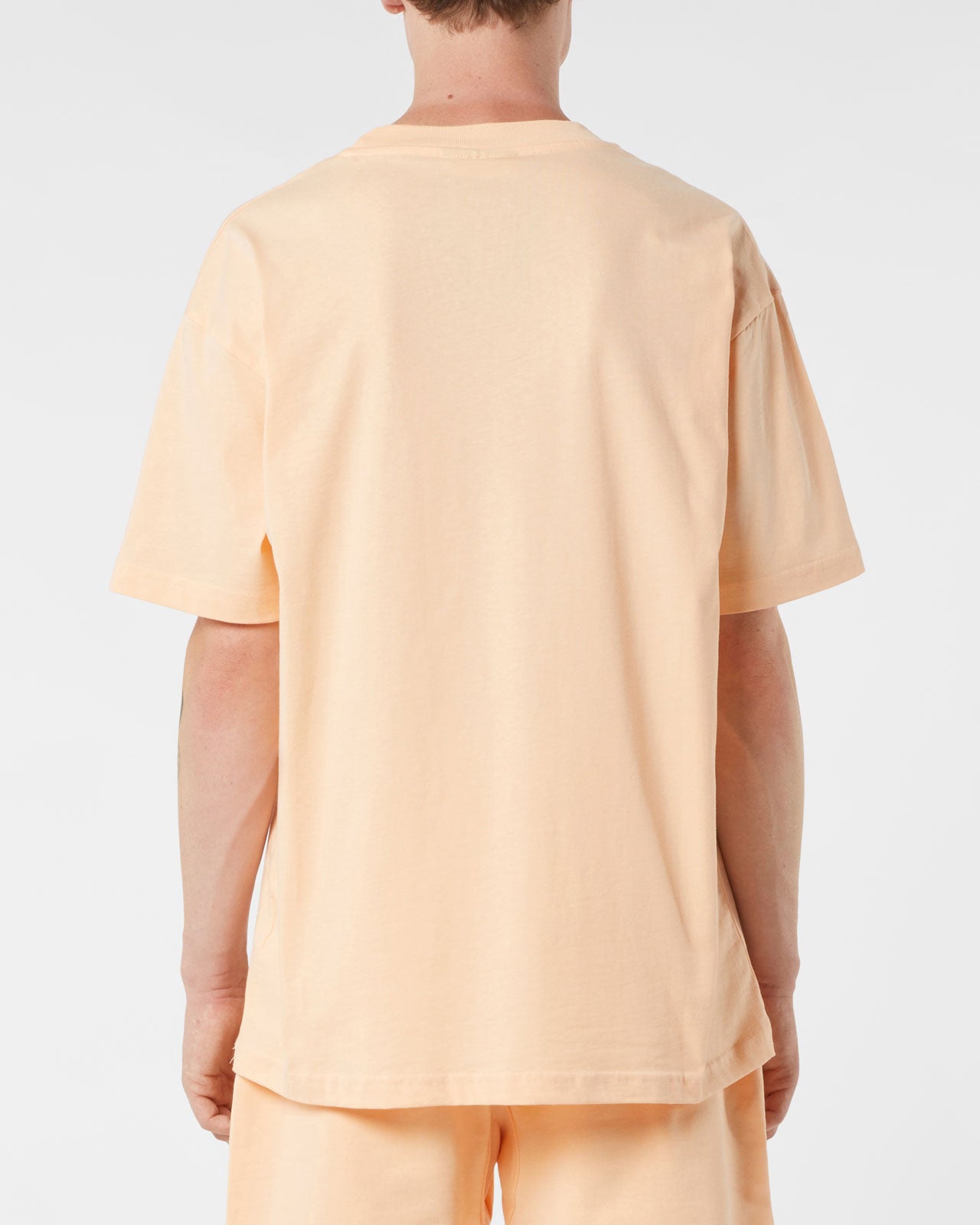 PEACH T-SHIRT WITH PEACH EMBROIDERED LOGO