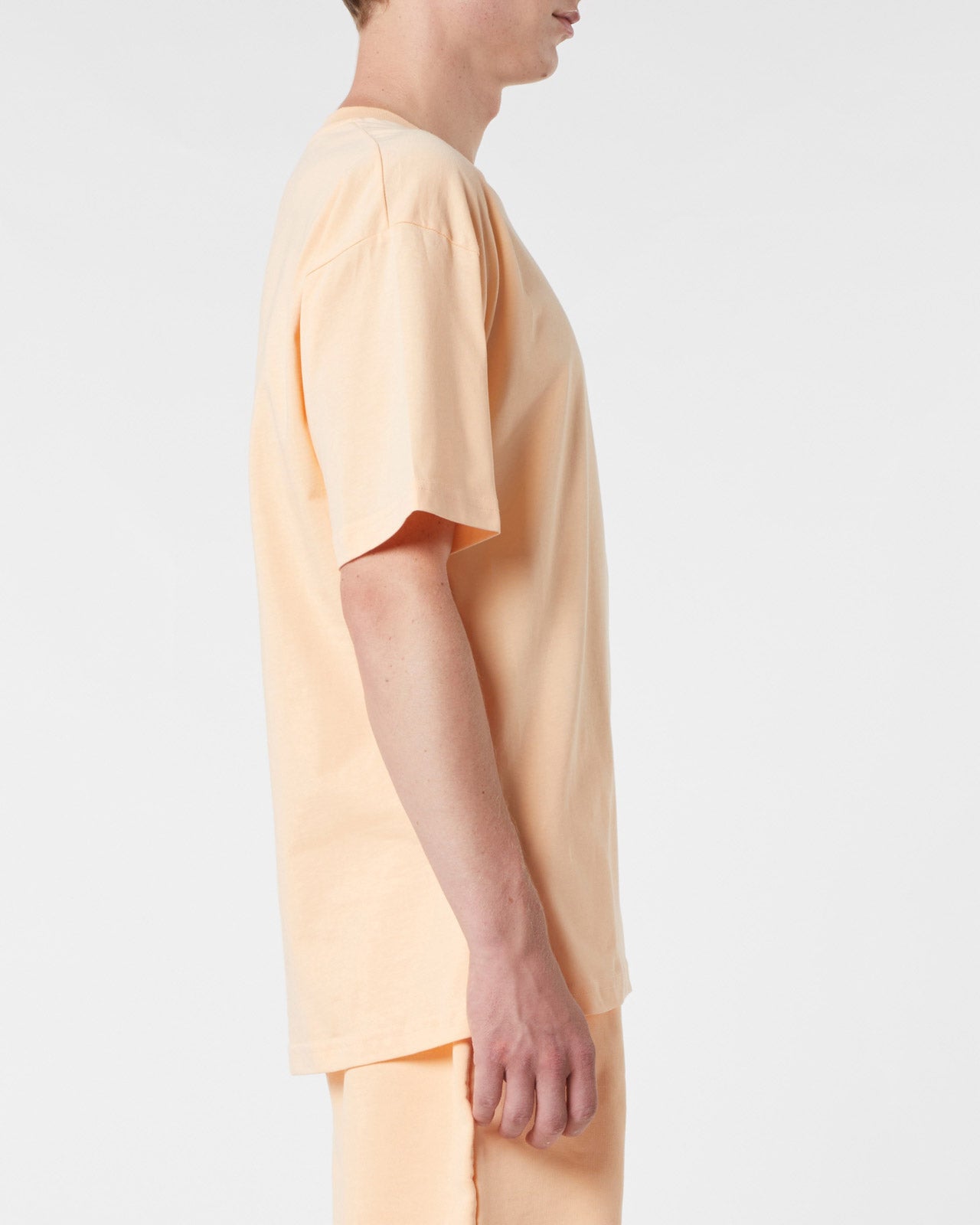 PEACH T-SHIRT WITH PEACH EMBROIDERED LOGO