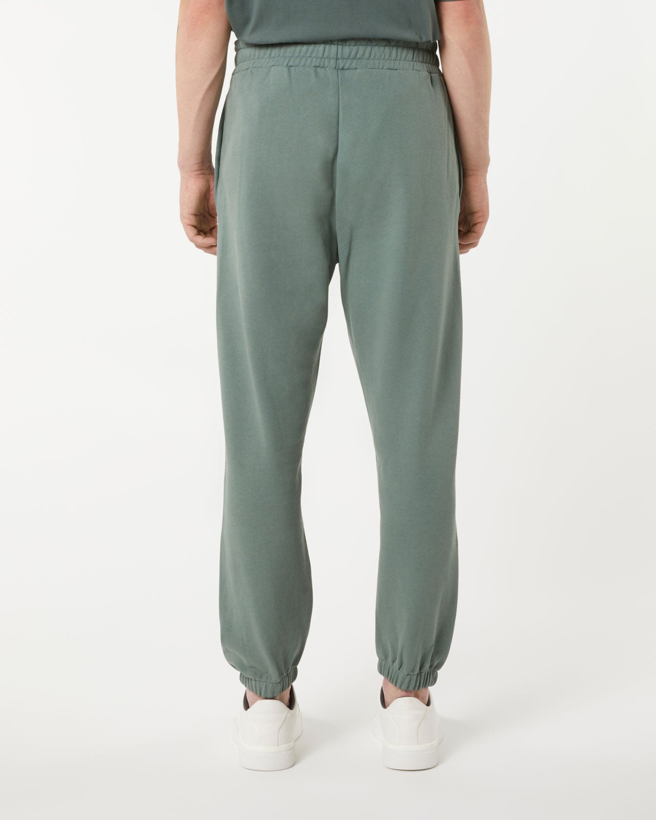 BALSAM GREEN PANTS WITH EMBROIDERED LOGO