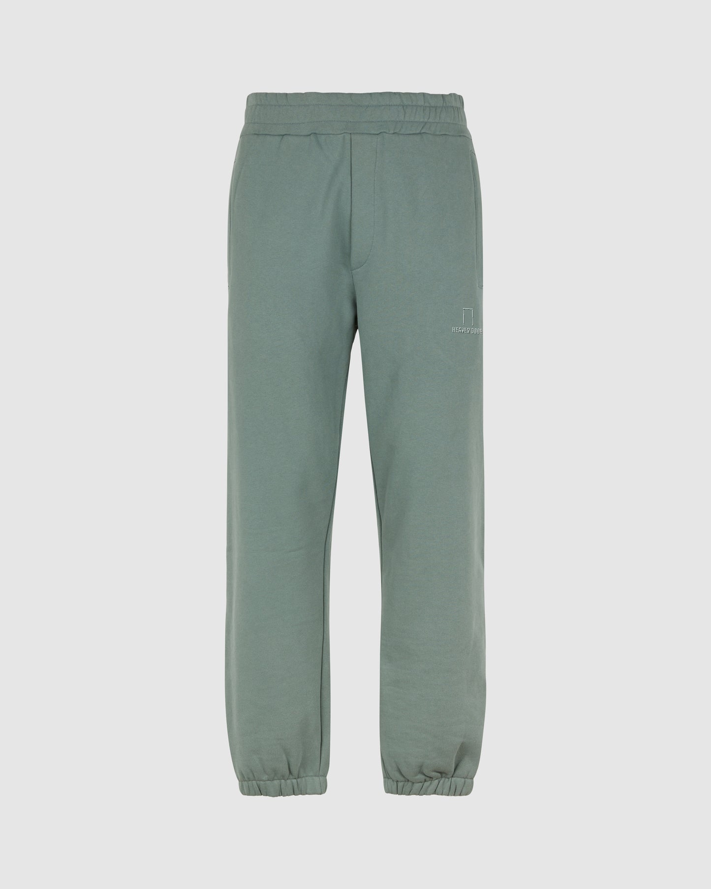 BALSAM GREEN PANTS WITH EMBROIDERED LOGO