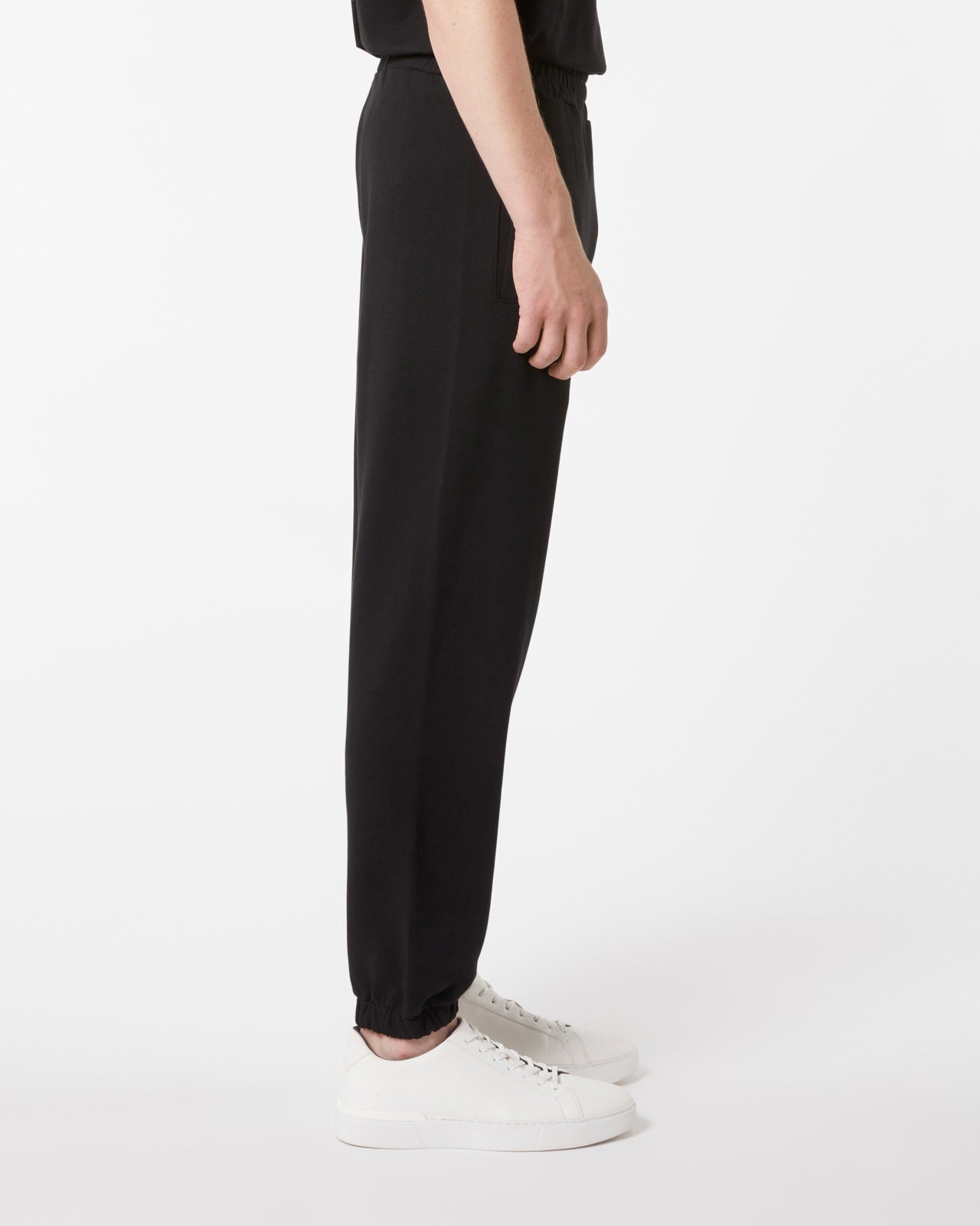 BLACK PANTS WITH BLACK EMBROIDERED LOGO