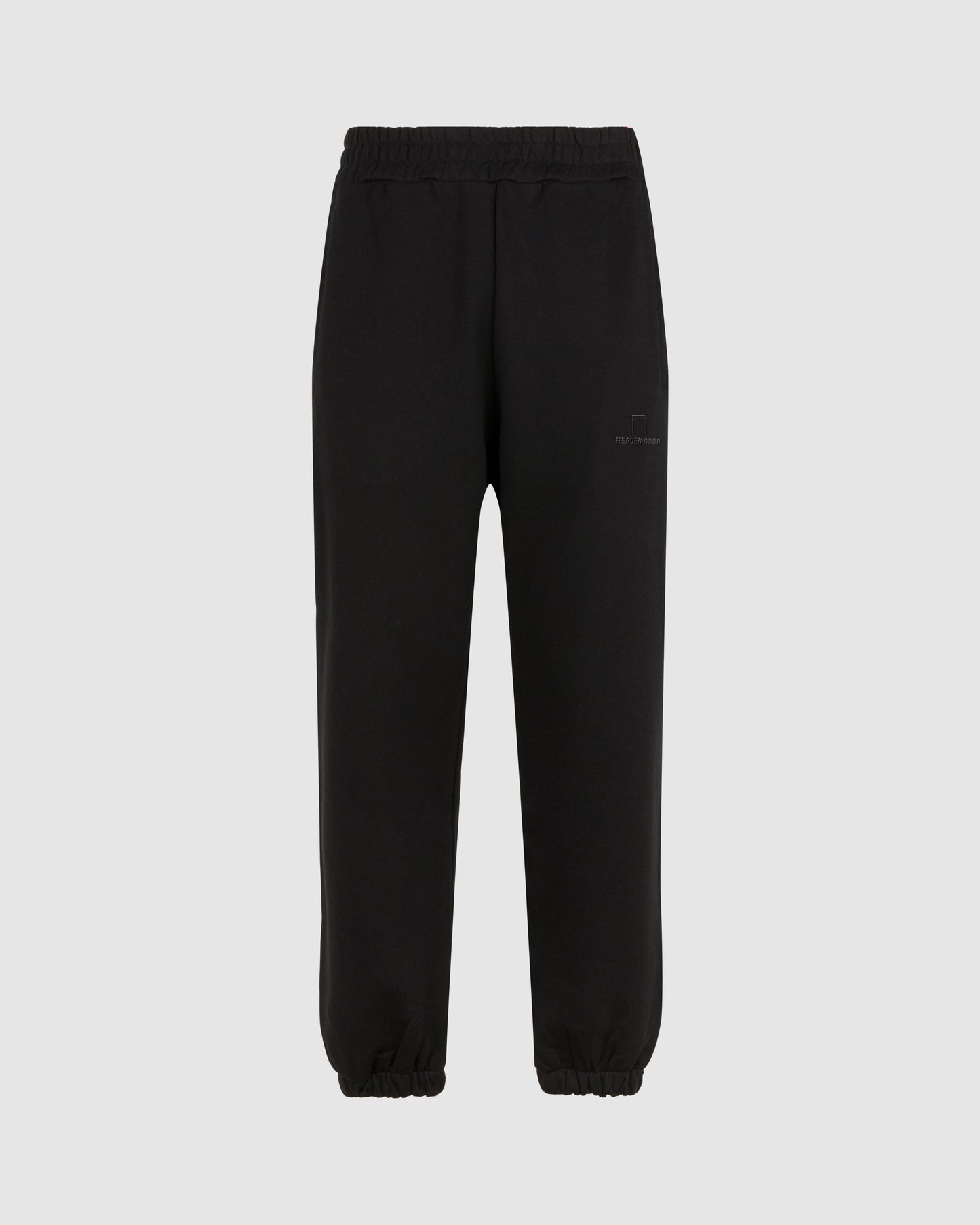 BLACK PANTS WITH BLACK EMBROIDERED LOGO