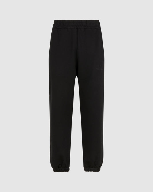 BLACK PANTS WITH BLACK EMBROIDERED LOGO