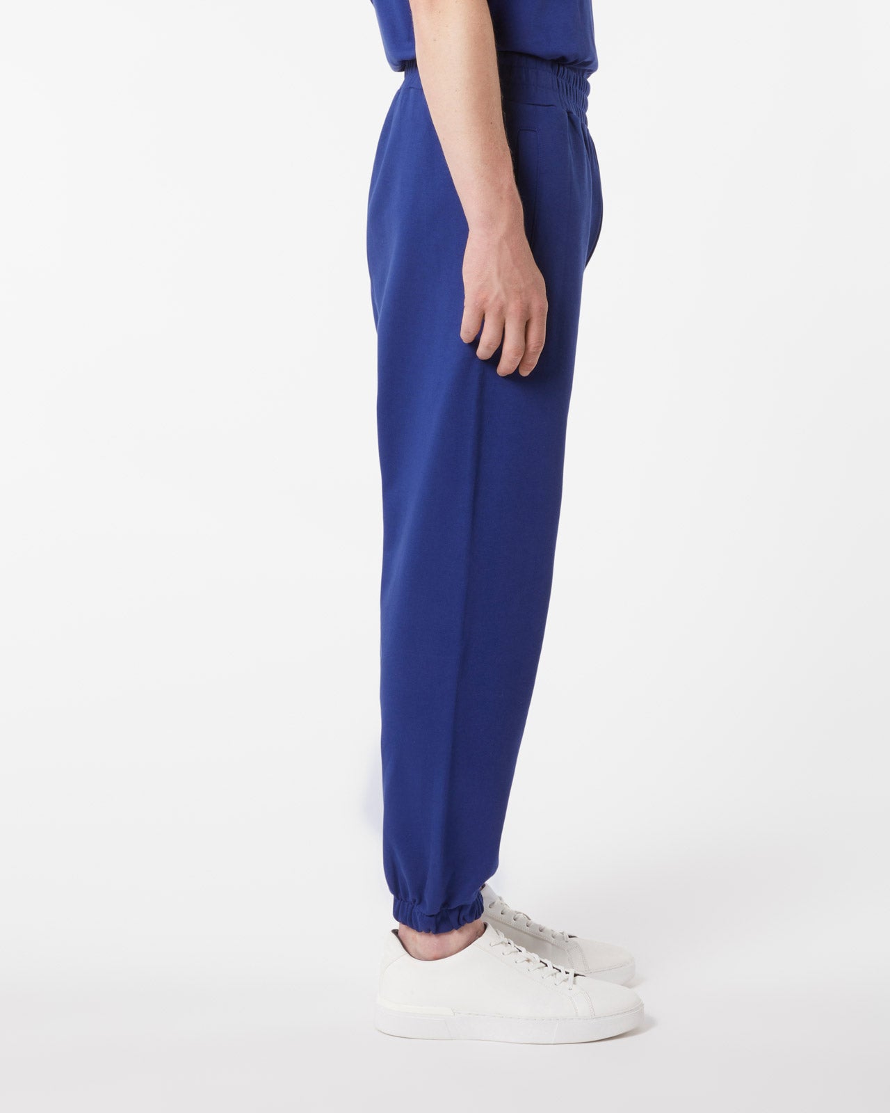 BLUE PANTS WITH BLUE EMBROIDERED LOGO