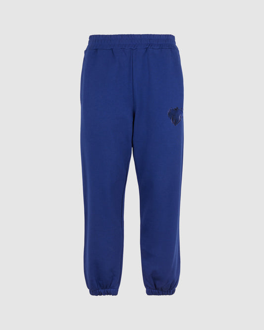 BLUE PANTS WITH BLUE EMBROIDERED LOGO