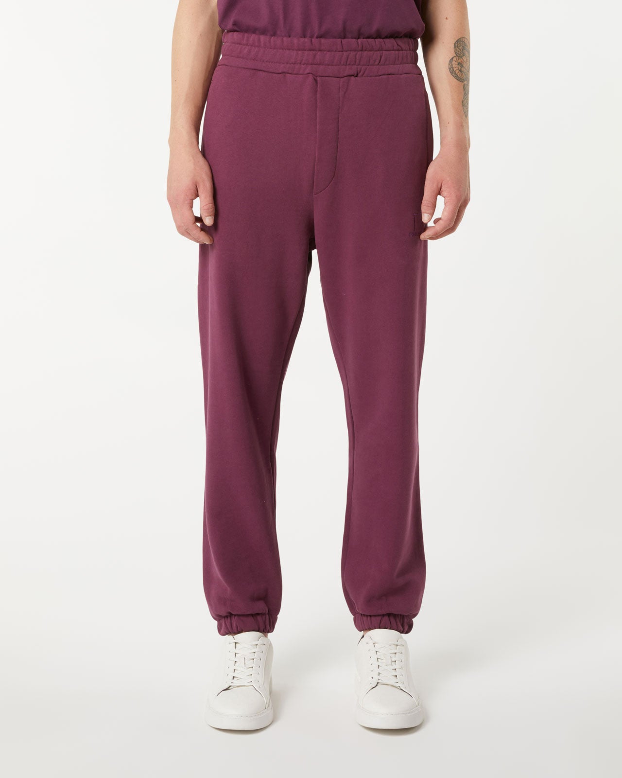 GRAPE WINE PANTS WITH EMBROIDERED LOGO