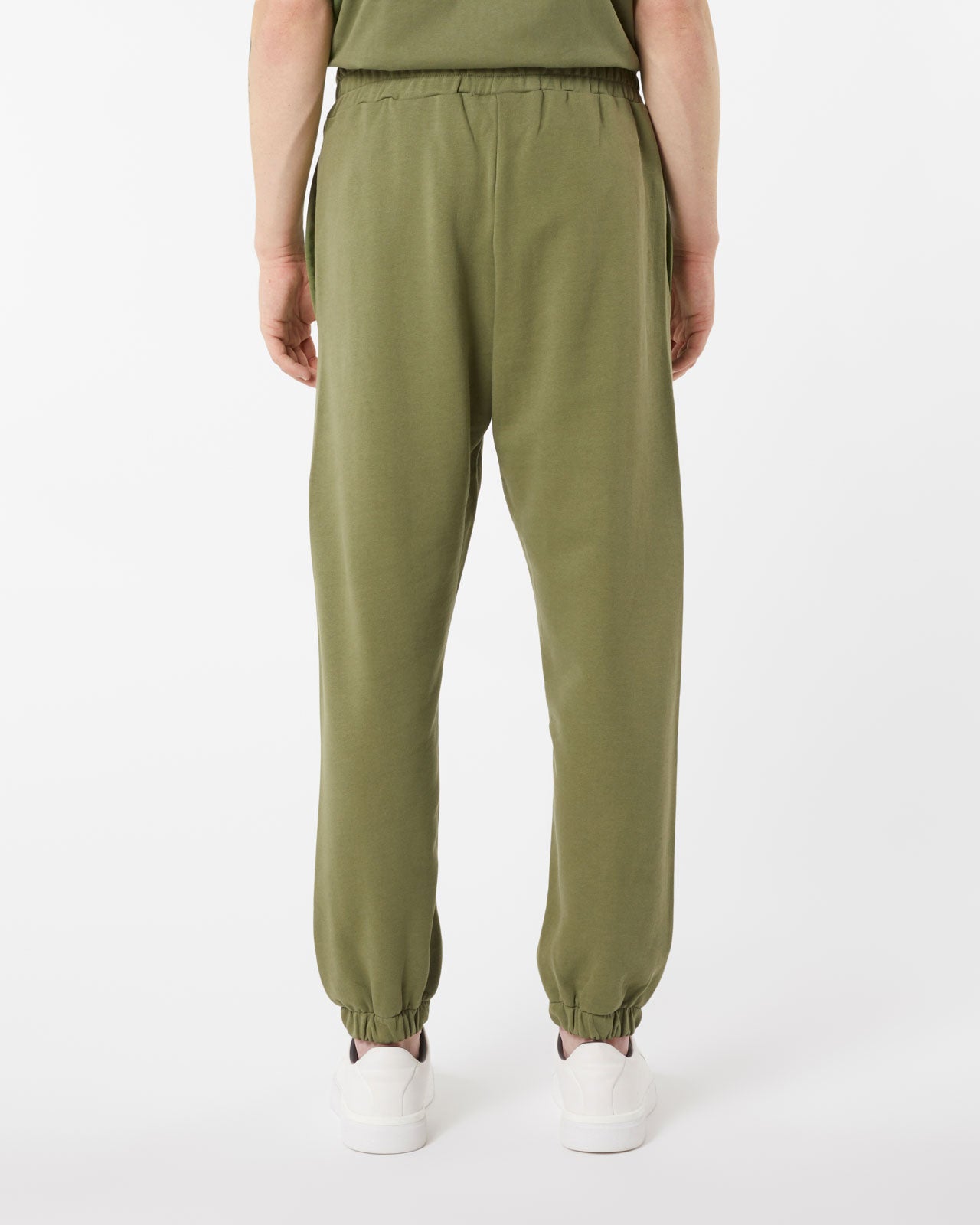 GREEN PANTS WITH GREEN EMBROIDERED LOGO