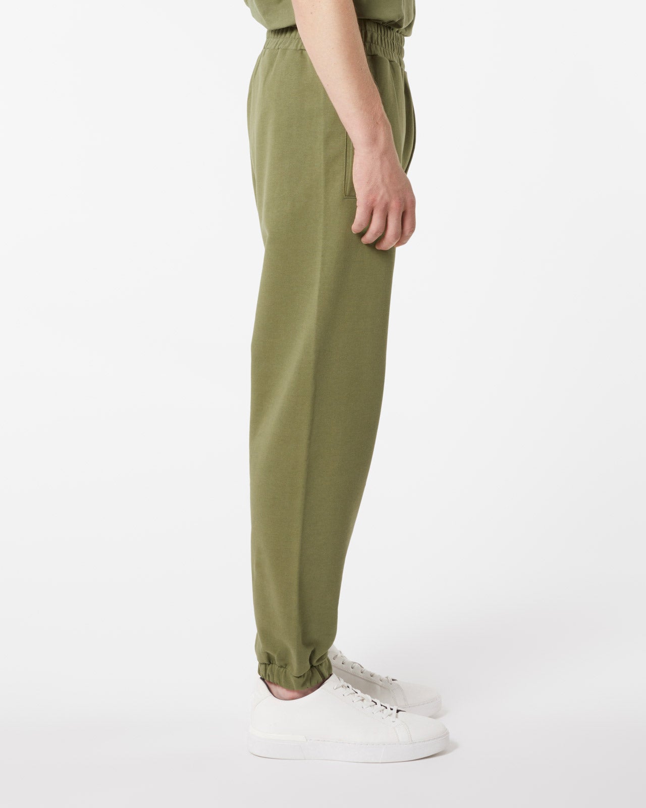 GREEN PANTS WITH GREEN EMBROIDERED LOGO