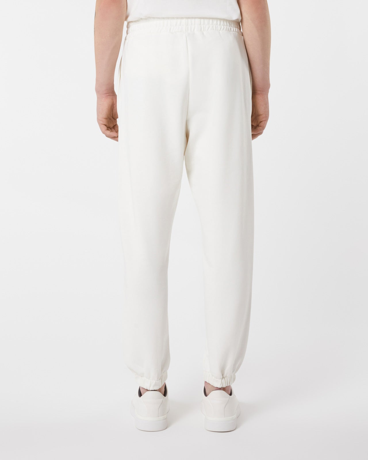 OFF WHITE PANTS WITH WHITE EMBROIDERED LOGO