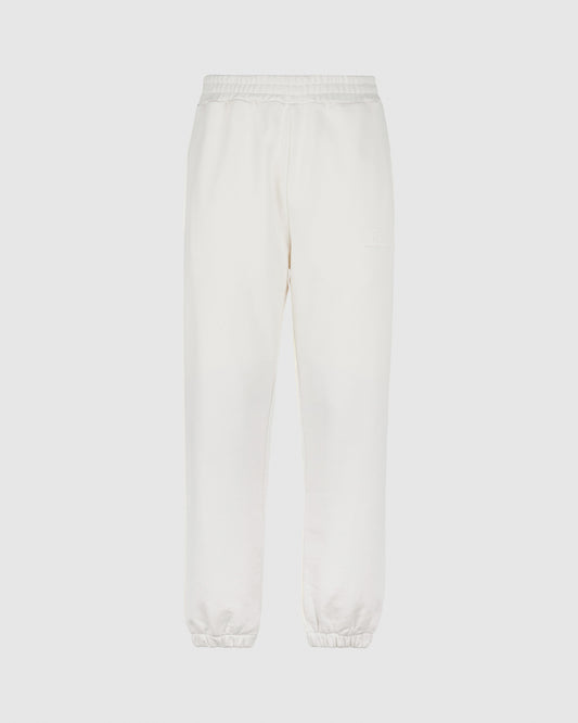 OFF WHITE PANTS WITH WHITE EMBROIDERED LOGO