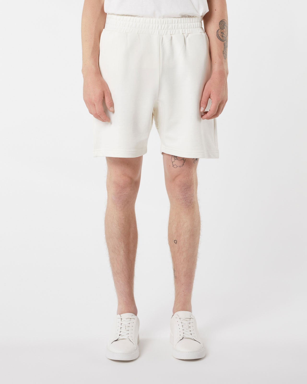 OFF WHITE SHORTS WITH OFF WHITE EMBROIDERED LOGO