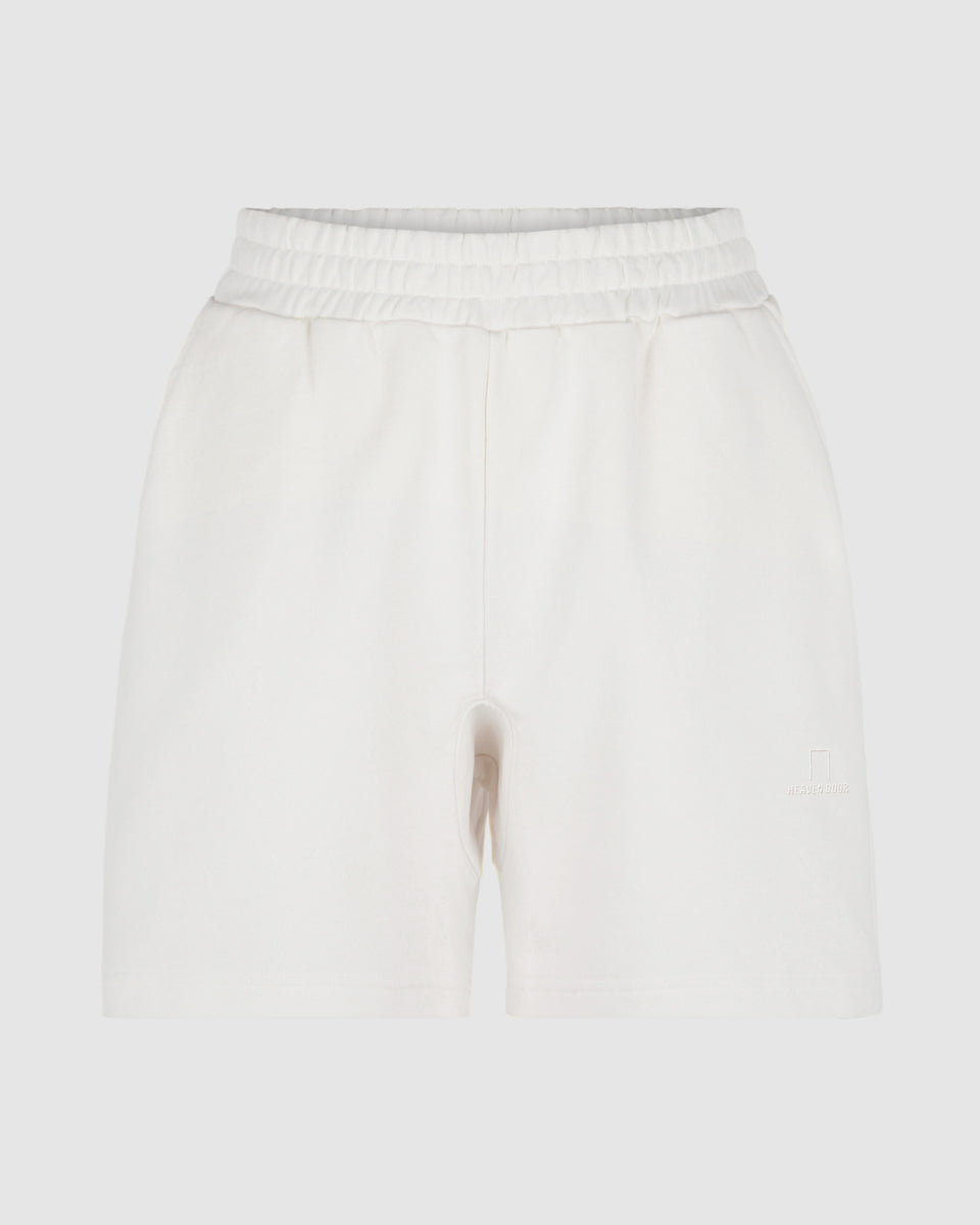 OFF WHITE SHORTS WITH OFF WHITE EMBROIDERED LOGO