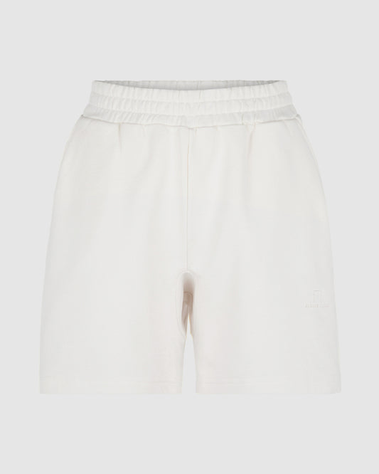 OFF WHITE SHORTS WITH OFF WHITE EMBROIDERED LOGO