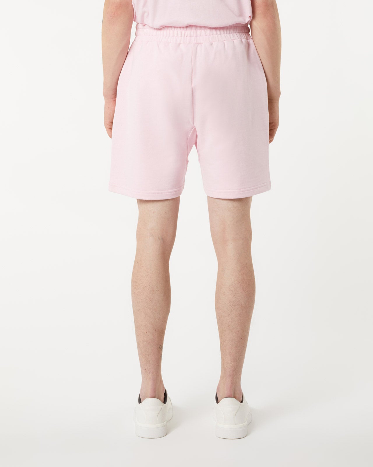 PINK SHORTS WITH PINK EMBROIDERED LOGO