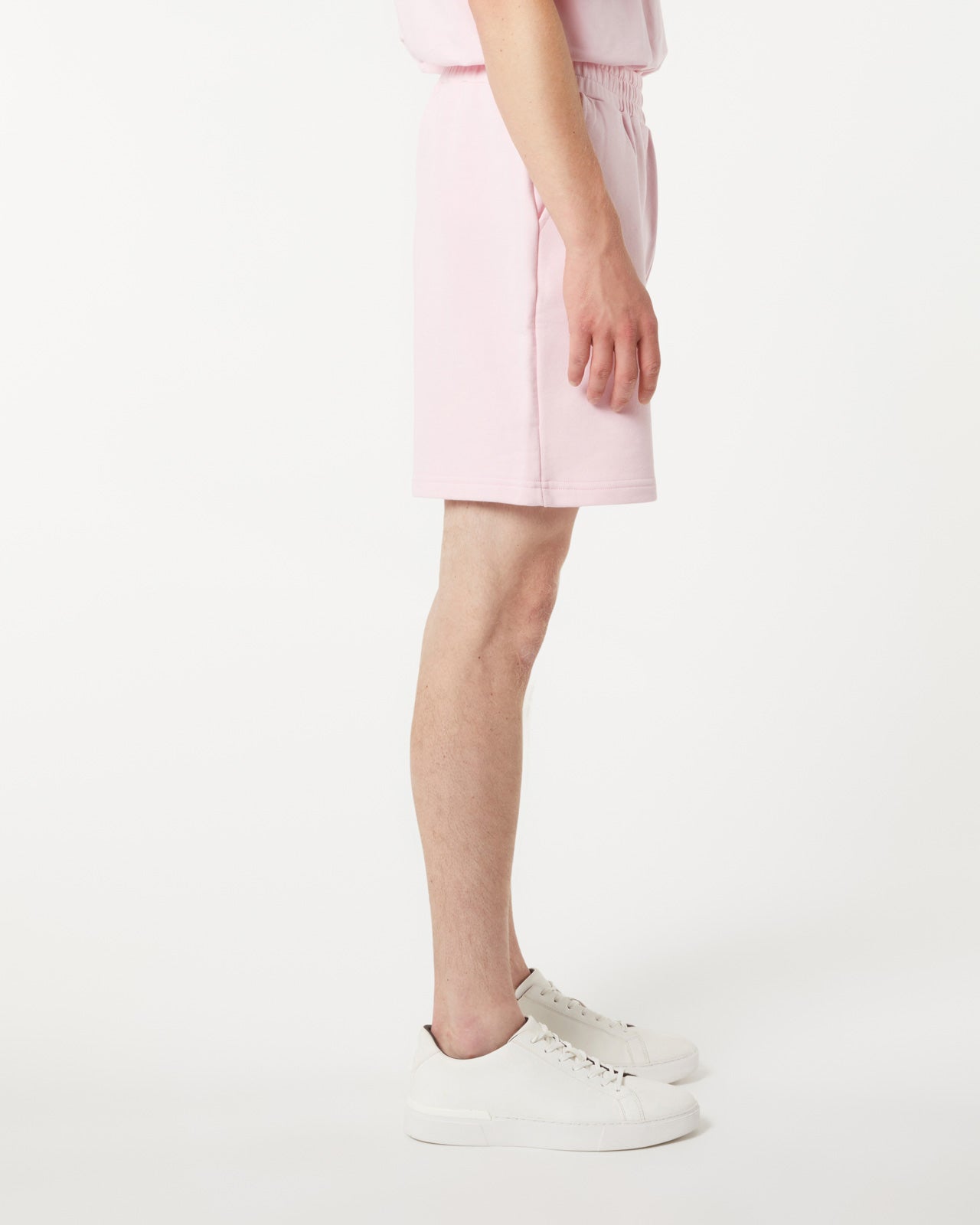 PINK SHORTS WITH PINK EMBROIDERED LOGO