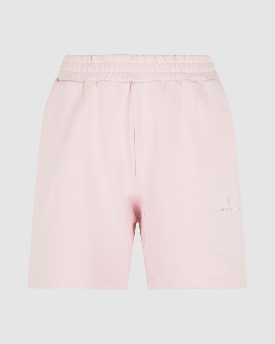 PINK SHORTS WITH PINK EMBROIDERED LOGO