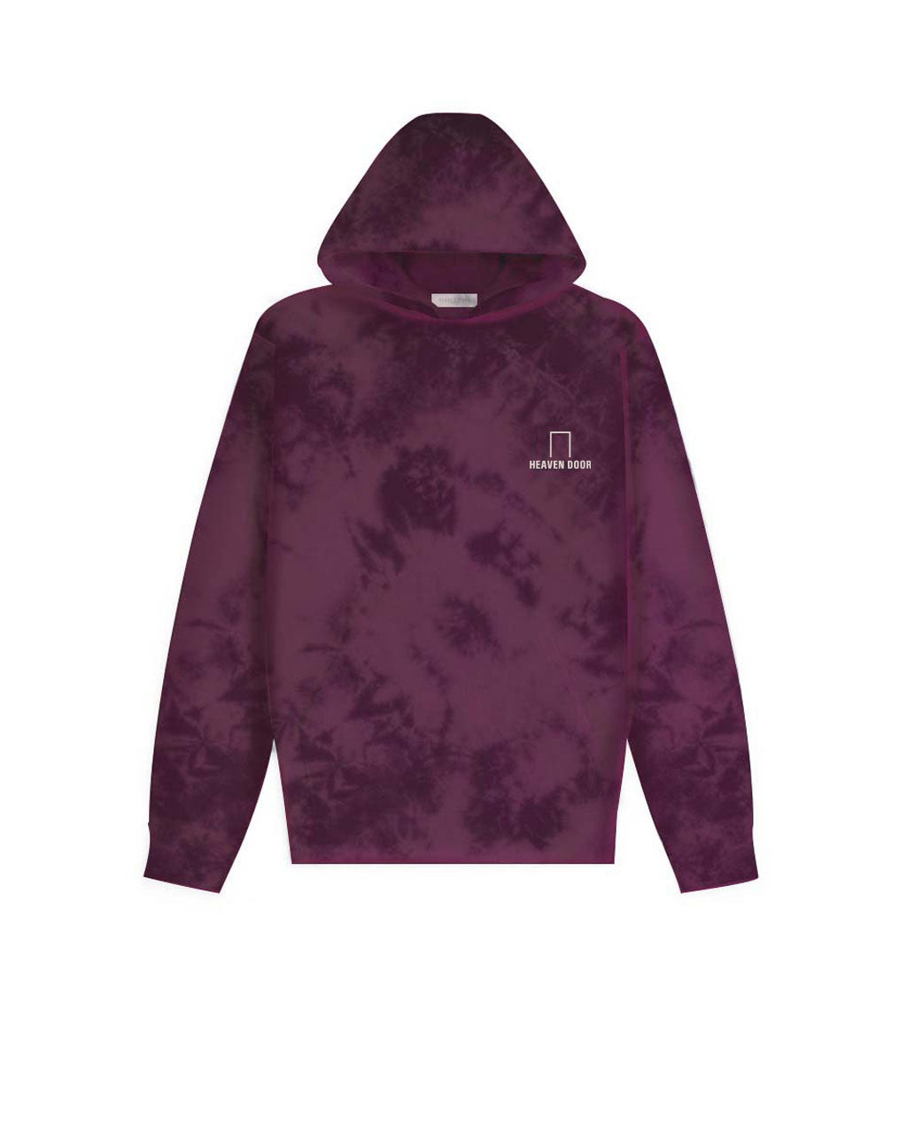 GRAPE WINE TIEDYE HOODIE WITH EMBROIDERED LOGO