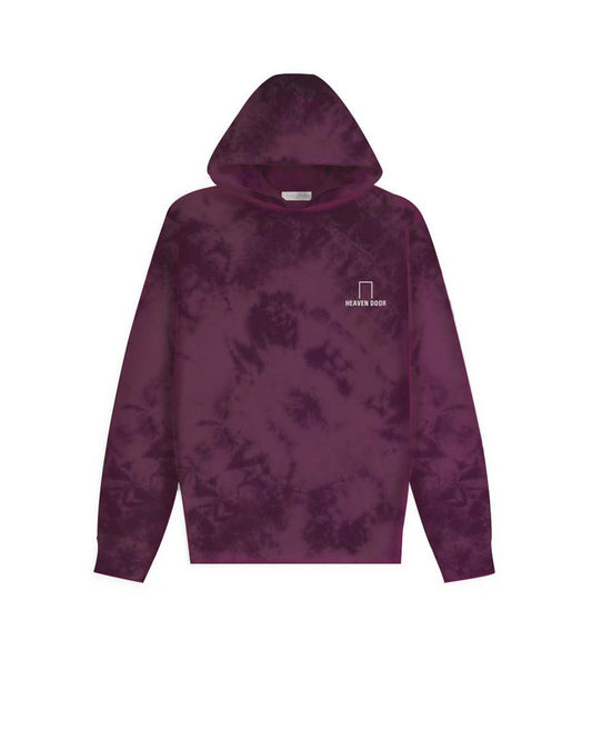 GRAPE WINE TIEDYE HOODIE WITH EMBROIDERED LOGO