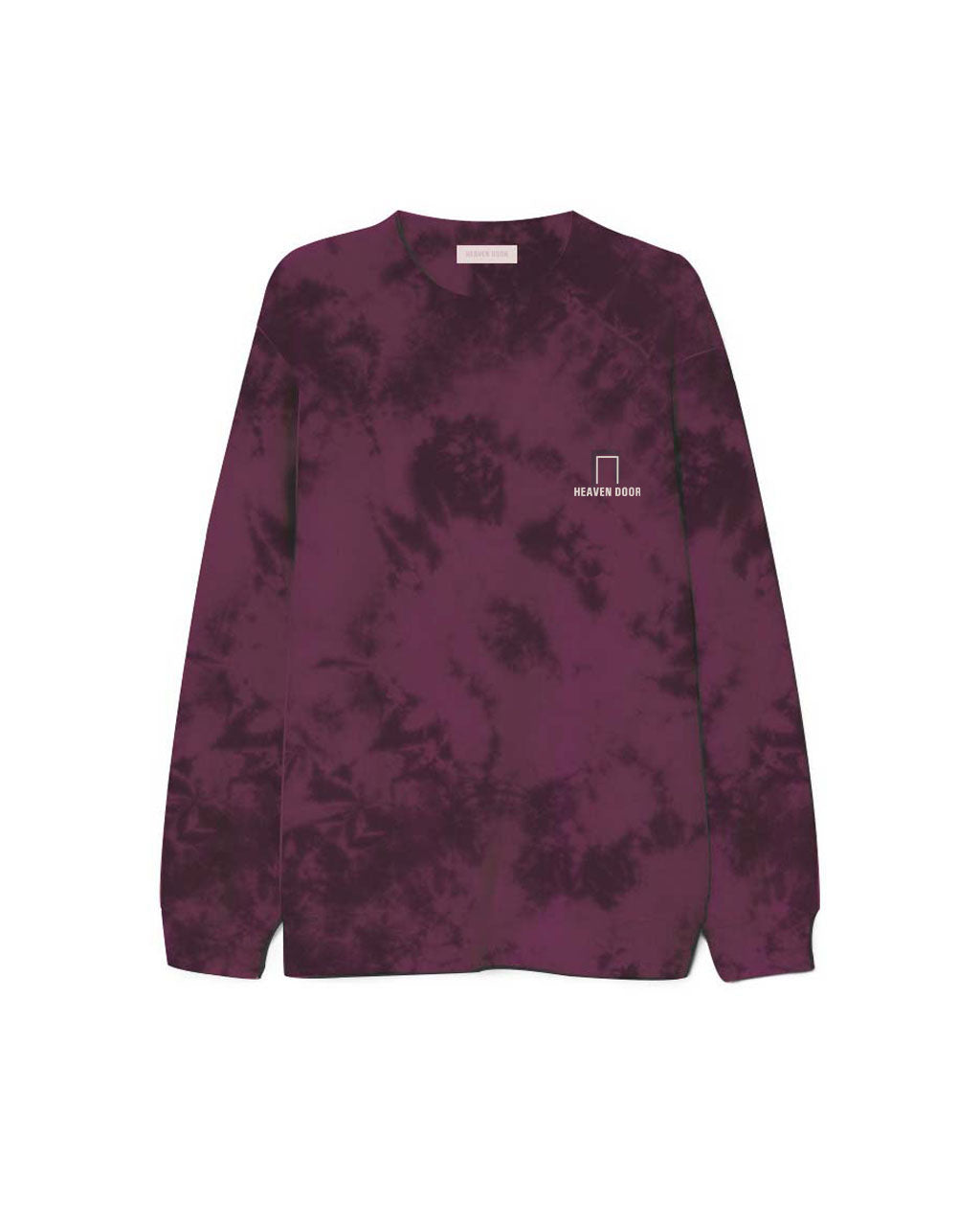 GRAPE WINE TIEDYE CREWNECK WITH EMBROIDERED LOGO