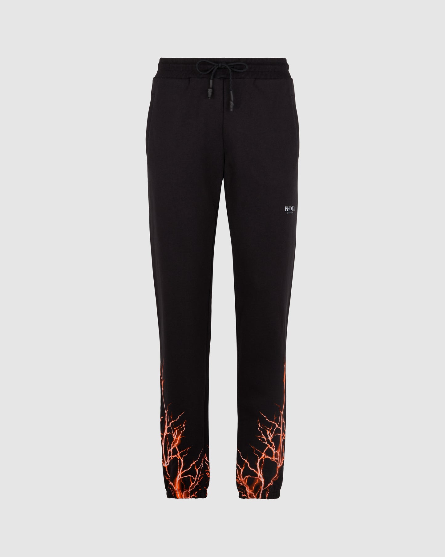 BLACK PANTS WITH ORANGE LIGHTNING